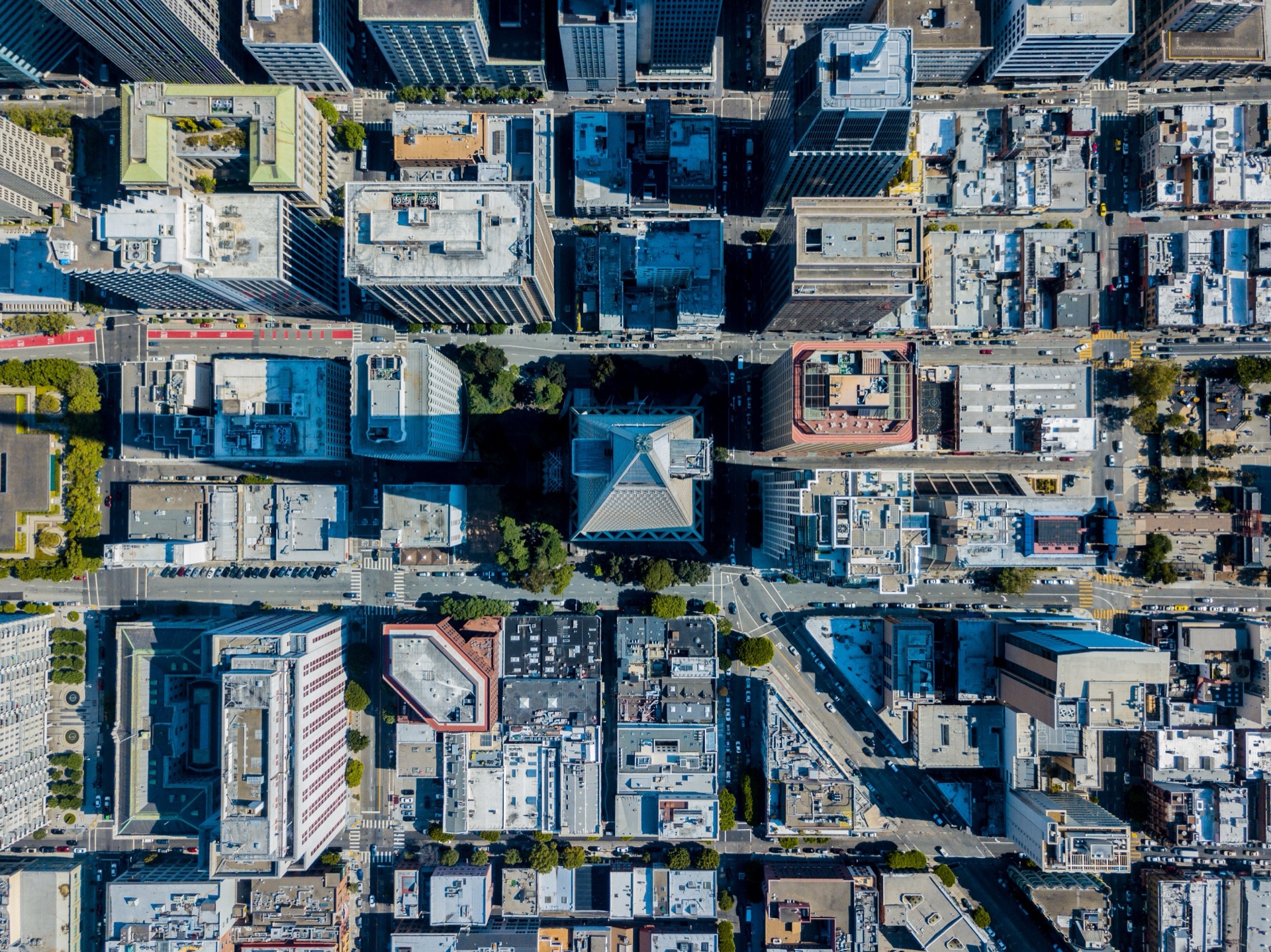 Aerial view of San Francisco street